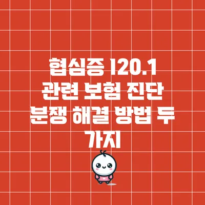 협심증 I20.1 관련 보험 진단 분쟁 해결 방법 두 가지