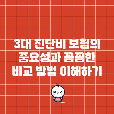 3대 진단비 보험의 중요성과 꼼꼼한 비교 방법 이해하기