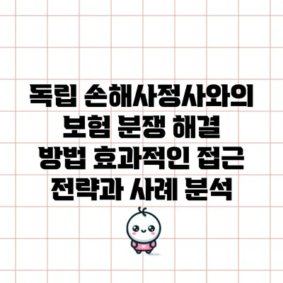 독립 손해사정사와의 보험 분쟁 해결 방법: 효과적인 접근 전략과 사례 분석