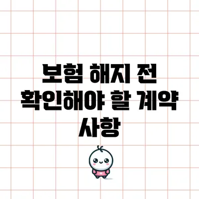 보험 해지 전 확인해야 할 계약 사항