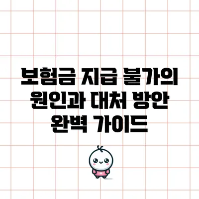 보험금 지급 불가의 원인과 대처 방안 완벽 가이드