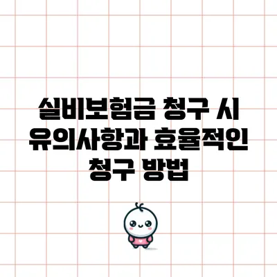 실비보험금 청구 시 유의사항과 효율적인 청구 방법