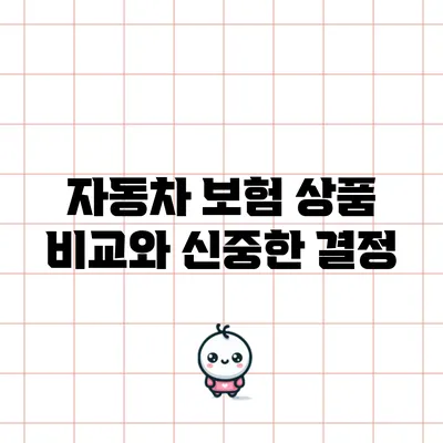 자동차 보험 상품 비교와 신중한 결정
