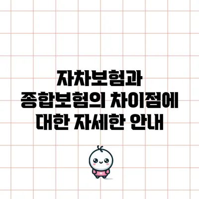 자차보험과 종합보험의 차이점에 대한 자세한 안내