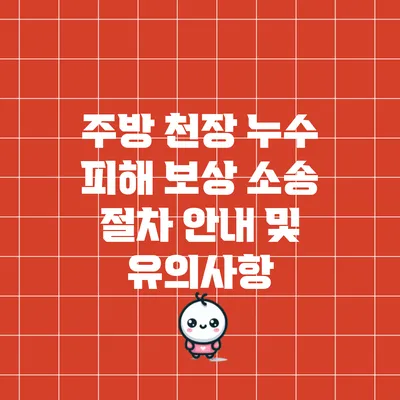 주방 천장 누수 피해 보상 소송 절차 안내 및 유의사항