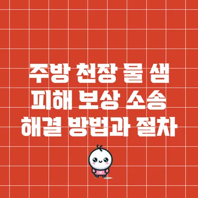 주방 천장 물 샘 피해 보상 소송 해결 방법과 절차