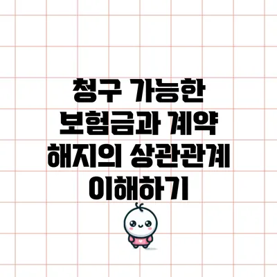 청구 가능한 보험금과 계약 해지의 상관관계 이해하기