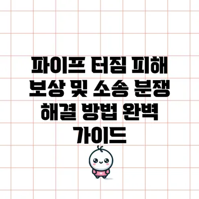파이프 터짐 피해 보상 및 소송 분쟁 해결 방법 완벽 가이드