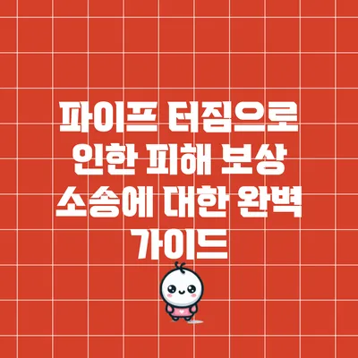 파이프 터짐으로 인한 피해 보상 소송에 대한 완벽 가이드