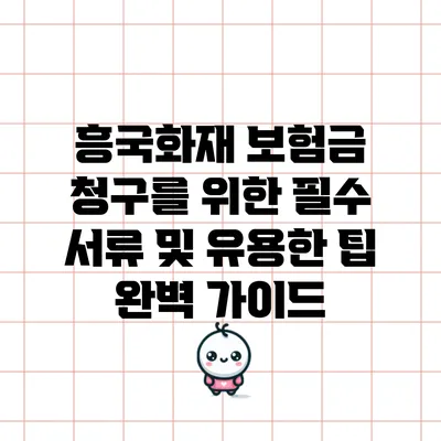 흥국화재 보험금 청구를 위한 필수 서류 및 유용한 팁 완벽 가이드