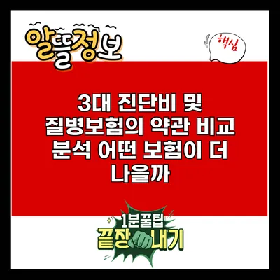 3대 진단비 및 질병보험의 약관 비교 분석: 어떤 보험이 더 나을까?
