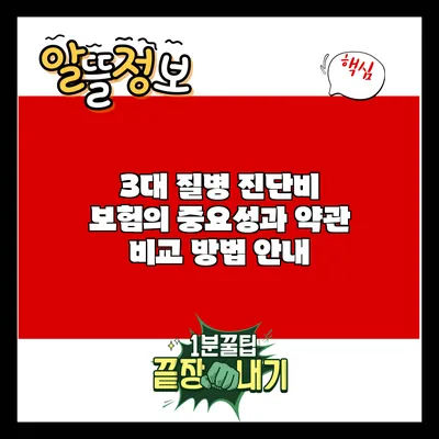 3대 질병 진단비 보험의 중요성과 약관 비교 방법 안내