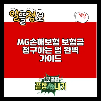 MG손해보험 보험금 청구하는 법 완벽 가이드