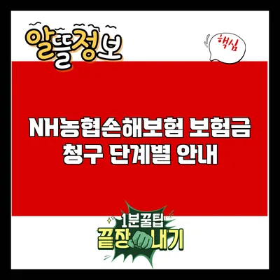 NH농협손해보험 보험금 청구 단계별 안내