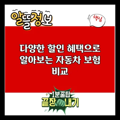 다양한 할인 혜택으로 알아보는 자동차 보험 비교