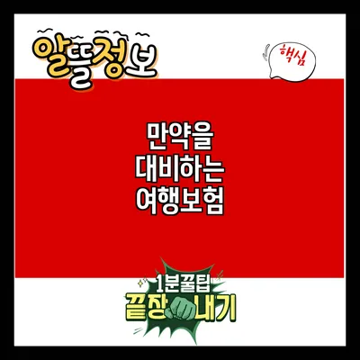 만약을 대비하는 여행보험
