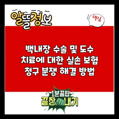 백내장 수술 및 도수 치료에 대한 실손 보험 청구 분쟁 해결 방법
