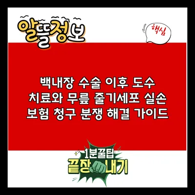 백내장 수술 이후 도수 치료와 무릎 줄기세포 실손 보험 청구 분쟁 해결 가이드