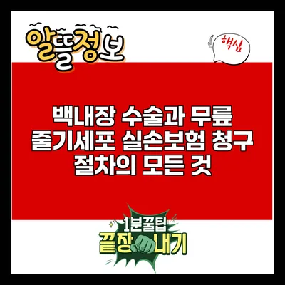 백내장 수술과 무릎 줄기세포 실손보험 청구 절차의 모든 것