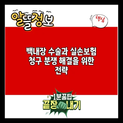 백내장 수술과 실손보험 청구 분쟁 해결을 위한 전략