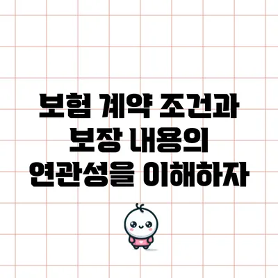 보험 계약 조건과 보장 내용의 연관성을 이해하자