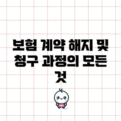 보험 계약 해지 및 청구 과정의 모든 것