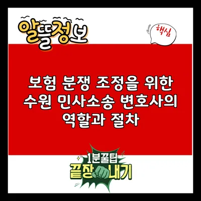 보험 분쟁 조정을 위한 수원 민사소송 변호사의 역할과 절차