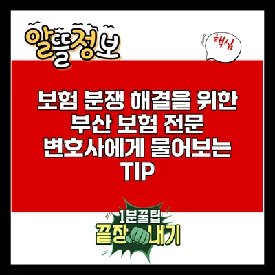 보험 분쟁 해결을 위한 부산 보험 전문 변호사에게 물어보는 TIP