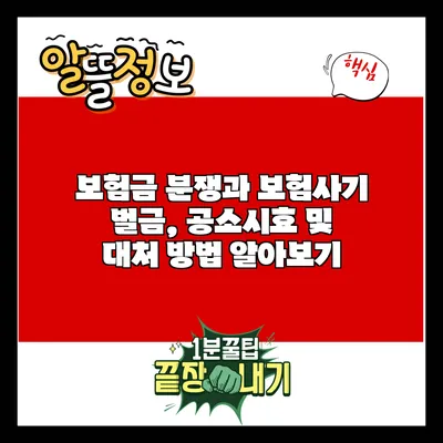 보험금 분쟁과 보험사기: 벌금, 공소시효 및 대처 방법 알아보기