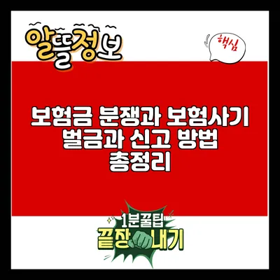 보험금 분쟁과 보험사기: 벌금과 신고 방법 총정리