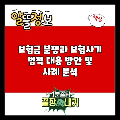보험금 분쟁과 보험사기: 법적 대응 방안 및 사례 분석