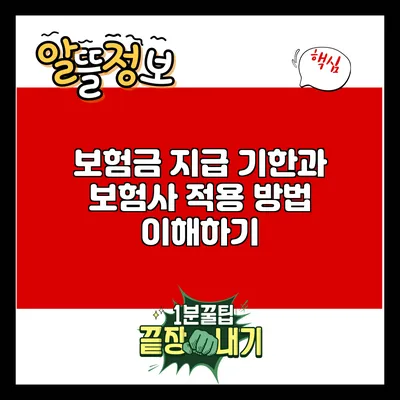 보험금 지급 기한과 보험사 적용 방법 이해하기
