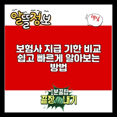 보험사 지급 기한 비교: 쉽고 빠르게 알아보는 방법
