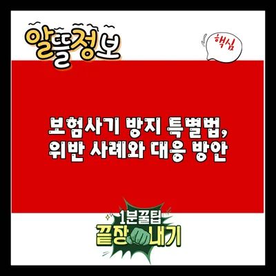 보험사기 방지 특별법, 위반 사례와 대응 방안