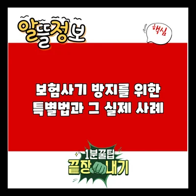보험사기 방지를 위한 특별법과 그 실제 사례