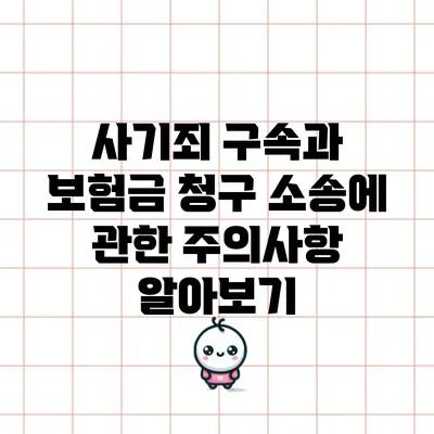 사기죄 구속과 보험금 청구 소송에 관한 주의사항 알아보기