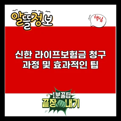 신한 라이프보험금 청구 과정 및 효과적인 팁