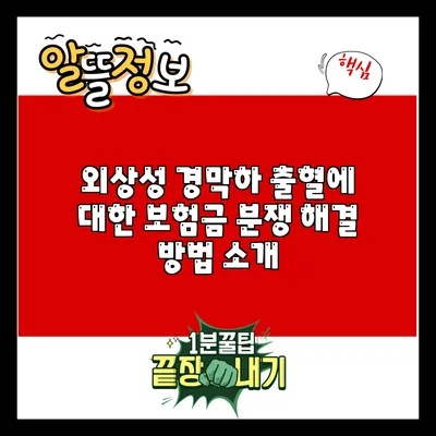 외상성 경막하 출혈에 대한 보험금 분쟁 해결 방법 소개