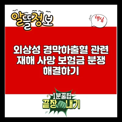 외상성 경막하출혈 관련 재해 사망 보험금 분쟁 해결하기