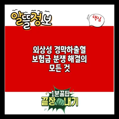 외상성 경막하출혈 보험금 분쟁 해결의 모든 것