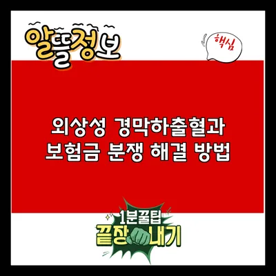 외상성 경막하출혈과 보험금 분쟁 해결 방법
