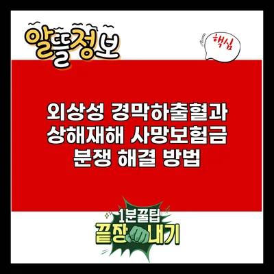 외상성 경막하출혈과 상해재해 사망보험금 분쟁 해결 방법