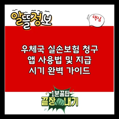 우체국 실손보험 청구: 앱 사용법 및 지급 시기 완벽 가이드