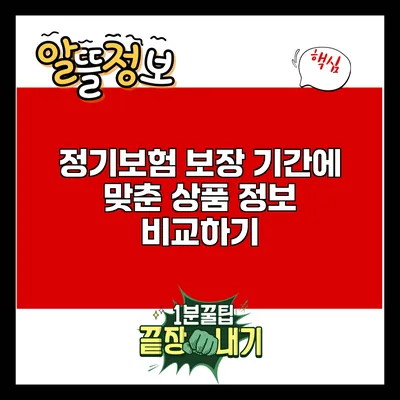 정기보험 보장 기간에 맞춘 상품 정보 비교하기