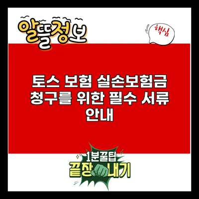 토스 보험 실손보험금 청구를 위한 필수 서류 안내