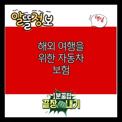 해외 여행을 위한 자동차 보험