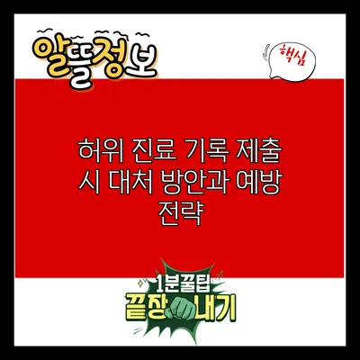 허위 진료 기록 제출 시 대처 방안과 예방 전략