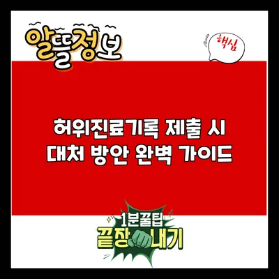 허위진료기록 제출 시 대처 방안 완벽 가이드
