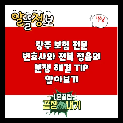 광주 보험 전문 변호사와 전북 정읍의 분쟁 해결 TIP 알아보기