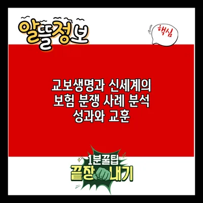 교보생명과 신세계의 보험 분쟁 사례 분석: 성과와 교훈